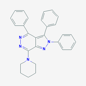 molecular formula C28H25N5 B292373 2,3,4-triphenyl-7-(1-piperidinyl)-2H-pyrazolo[3,4-d]pyridazine 