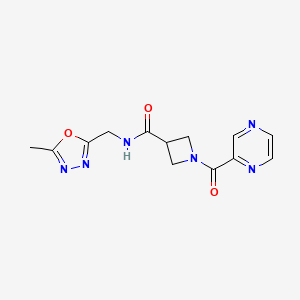 N-((5-methyl-1,3,4-oxadiazol-2-yl)methyl)-1-(pyrazine-2-carbonyl)azetidine-3-carboxamide