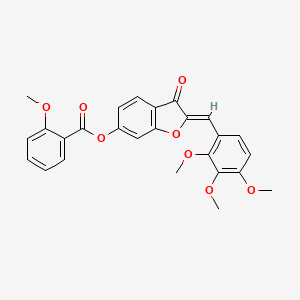 (Z)-3-oxo-2-(2,3,4-trimethoxybenzylidene)-2,3-dihydrobenzofuran-6-yl 2-methoxybenzoate