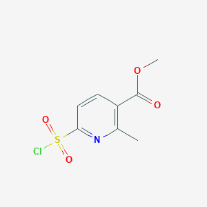 molecular formula C8H8ClNO4S B2923740 Methyl 6-(chlorosulfonyl)-2-methylnicotinate CAS No. 1557604-52-0