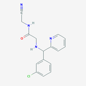 2-{[(3-chlorophenyl)(pyridin-2-yl)methyl]amino}-N-(cyanomethyl)acetamide