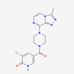 molecular formula C16H16ClN7O2 B2923742 (5-Chloro-6-hydroxypyridin-3-yl)(4-(3-methyl-[1,2,4]triazolo[4,3-a]pyrazin-8-yl)piperazin-1-yl)methanone CAS No. 2034417-68-8