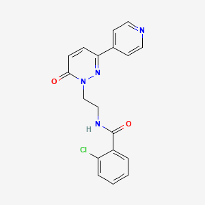 molecular formula C18H15ClN4O2 B2923756 2-chloro-N-(2-(6-oxo-3-(pyridin-4-yl)pyridazin-1(6H)-yl)ethyl)benzamide CAS No. 1021062-77-0