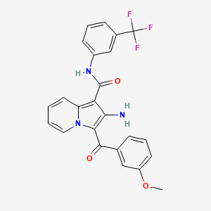 B2923776 2-amino-3-(3-methoxybenzoyl)-N-[3-(trifluoromethyl)phenyl]indolizine-1-carboxamide CAS No. 903281-16-3