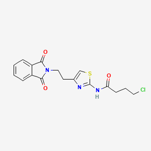 molecular formula C17H16ClN3O3S B2923785 4-chloro-N-[4-[2-(1,3-dioxoisoindol-2-yl)ethyl]-1,3-thiazol-2-yl]butanamide CAS No. 866050-85-3