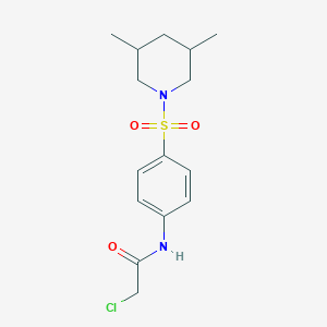 molecular formula C15H21ClN2O3S B2923786 2-chloro-N-{4-[(3,5-dimethylpiperidin-1-yl)sulfonyl]phenyl}acetamide CAS No. 908509-71-7