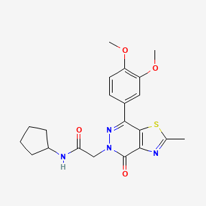 N-cyclopentyl-2-(7-(3,4-dimethoxyphenyl)-2-methyl-4-oxothiazolo[4,5-d]pyridazin-5(4H)-yl)acetamide