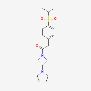 2-(4-Propan-2-ylsulfonylphenyl)-1-(3-pyrrolidin-1-ylazetidin-1-yl)ethanone