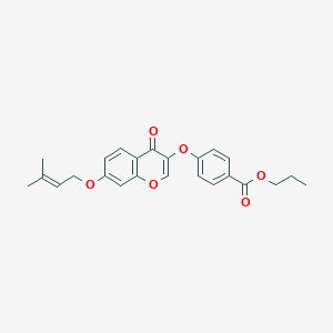 molecular formula C24H24O6 B2923819 4-[7-(3-甲基丁-2-烯氧基)-4-氧代色满-3-基]氧基苯甲酸丙酯 CAS No. 859138-33-3