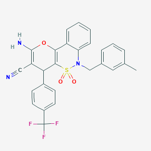 2-Amino-6-(3-methylbenzyl)-4-[4-(trifluoromethyl)phenyl]-4,6-dihydropyrano[3,2-c][2,1]benzothiazine-3-carbonitrile 5,5-dioxide