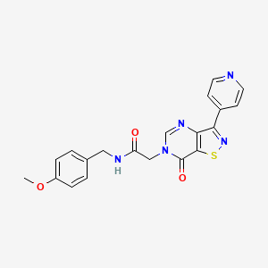 molecular formula C20H17N5O3S B2923828 N-(4-methoxybenzyl)-2-(7-oxo-3-(pyridin-4-yl)isothiazolo[4,5-d]pyrimidin-6(7H)-yl)acetamide CAS No. 1251676-72-8