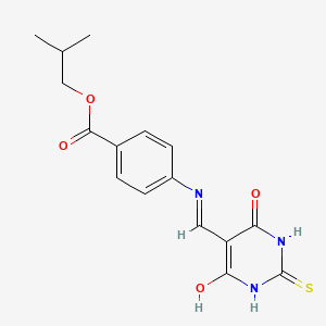 2-methylpropyl 4-{[(4,6-dioxo-2-sulfanylidene-1,3-diazinan-5-ylidene)methyl]amino}benzoate