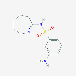 molecular formula C12H17N3O2S B2923834 3-氨基-N-(氮杂环戊-2-亚甲基)苯磺酰胺 CAS No. 327974-46-9
