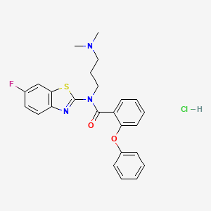 molecular formula C25H25ClFN3O2S B2923835 N-(3-(dimethylamino)propyl)-N-(6-fluorobenzo[d]thiazol-2-yl)-2-phenoxybenzamide hydrochloride CAS No. 1216637-06-7