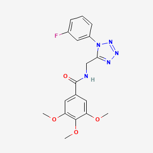 N-((1-(3-fluorophenyl)-1H-tetrazol-5-yl)methyl)-3,4,5-trimethoxybenzamide
