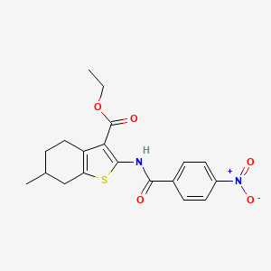 molecular formula C19H20N2O5S B2923837 Ethyl 6-methyl-2-(4-nitrobenzamido)-4,5,6,7-tetrahydrobenzo[b]thiophene-3-carboxylate CAS No. 328275-57-6