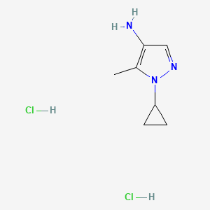 molecular formula C7H13Cl2N3 B2923846 1-Cyclopropyl-5-methylpyrazol-4-amine;dihydrochloride CAS No. 2470437-22-8