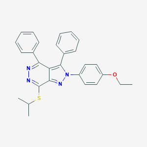 ethyl 4-[7-(isopropylsulfanyl)-3,4-diphenyl-2H-pyrazolo[3,4-d]pyridazin-2-yl]phenyl ether