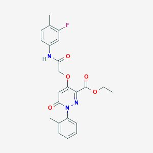 Ethyl 4-(2-((3-fluoro-4-methylphenyl)amino)-2-oxoethoxy)-6-oxo-1-(o-tolyl)-1,6-dihydropyridazine-3-carboxylate
