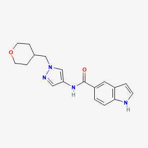 N-(1-((tetrahydro-2H-pyran-4-yl)methyl)-1H-pyrazol-4-yl)-1H-indole-5-carboxamide