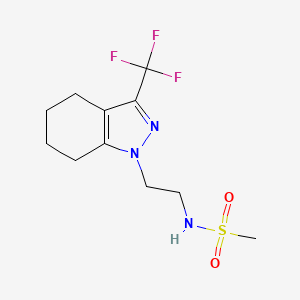 molecular formula C11H16F3N3O2S B2923868 N-(2-(3-(trifluoromethyl)-4,5,6,7-tetrahydro-1H-indazol-1-yl)ethyl)methanesulfonamide CAS No. 1797225-52-5