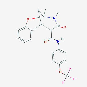 2,3-dimethyl-4-oxo-N-(4-(trifluoromethoxy)phenyl)-3,4,5,6-tetrahydro-2H-2,6-methanobenzo[g][1,3]oxazocine-5-carboxamide