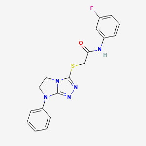 N-(3-fluorophenyl)-2-((7-phenyl-6,7-dihydro-5H-imidazo[2,1-c][1,2,4]triazol-3-yl)thio)acetamide