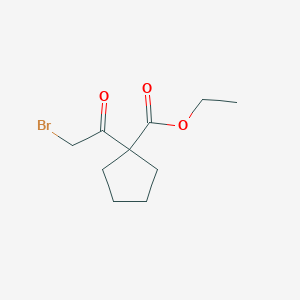 Cyclopentanecarboxylic acid, 1-(2-bromoacetyl)-, ethyl ester