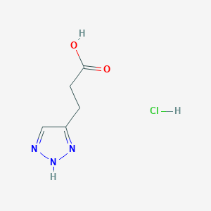 molecular formula C5H8ClN3O2 B2923875 3-(1H-1,2,3-triazol-4-yl)propanoic acid hydrochloride CAS No. 1864015-25-7