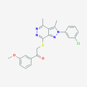 2-{[2-(3-chlorophenyl)-3,4-dimethyl-2H-pyrazolo[3,4-d]pyridazin-7-yl]sulfanyl}-1-(3-methoxyphenyl)ethanone