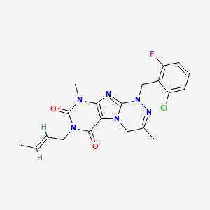 7-[(2E)-but-2-en-1-yl]-1-[(2-chloro-6-fluorophenyl)methyl]-3,9-dimethyl-1H,4H,6H,7H,8H,9H-[1,2,4]triazino[4,3-g]purine-6,8-dione