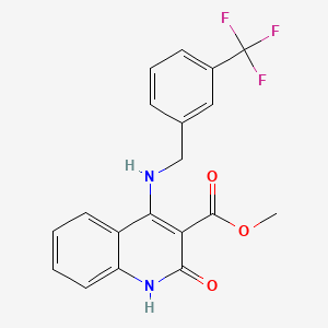 molecular formula C19H15F3N2O3 B2923883 Methyl 2-oxo-4-((3-(trifluoromethyl)benzyl)amino)-1,2-dihydroquinoline-3-carboxylate CAS No. 1251562-41-0