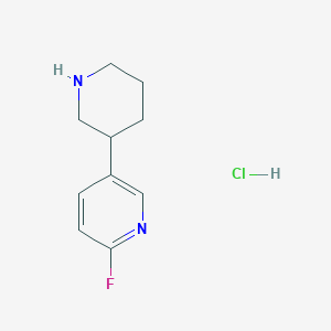 molecular formula C10H14ClFN2 B2923886 2-氟-5-(哌啶-3-基)吡啶盐酸盐 CAS No. 2138576-56-2