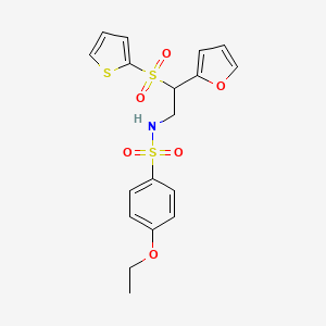 molecular formula C18H19NO6S3 B2923892 4-ethoxy-N-[2-(2-furyl)-2-(2-thienylsulfonyl)ethyl]benzenesulfonamide CAS No. 896330-57-7