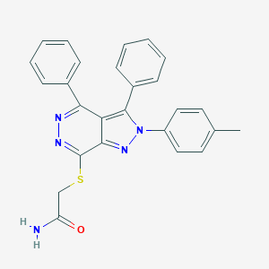 molecular formula C26H21N5OS B292390 2-{[2-(4-methylphenyl)-3,4-diphenyl-2H-pyrazolo[3,4-d]pyridazin-7-yl]sulfanyl}acetamide 