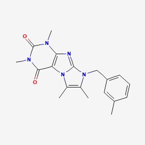 molecular formula C19H21N5O2 B2923903 2,4,7,8-Tetramethyl-6-[(3-methylphenyl)methyl]purino[7,8-a]imidazole-1,3-dione CAS No. 878735-57-0