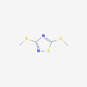 molecular formula C4H6N2S3 B2923906 Bis(methylsulfanyl)-1,2,4-thiadiazole CAS No. 41218-42-2