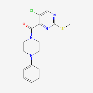 molecular formula C16H17ClN4OS B2923912 (5-Chloro-2-(methylthio)pyrimidin-4-yl)(4-phenylpiperazin-1-yl)methanone CAS No. 898648-20-9