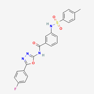 molecular formula C22H17FN4O4S B2923920 N-(5-(4-fluorophenyl)-1,3,4-oxadiazol-2-yl)-3-(4-methylphenylsulfonamido)benzamide CAS No. 898441-07-1