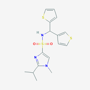 2-isopropyl-1-methyl-N-(thiophen-2-yl(thiophen-3-yl)methyl)-1H-imidazole-4-sulfonamide