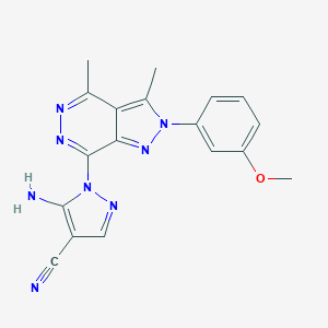 5-amino-1-[2-(3-methoxyphenyl)-3,4-dimethyl-2H-pyrazolo[3,4-d]pyridazin-7-yl]-1H-pyrazole-4-carbonitrile