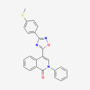 molecular formula C24H17N3O2S B2923941 4-(3-(4-(methylthio)phenyl)-1,2,4-oxadiazol-5-yl)-2-phenylisoquinolin-1(2H)-one CAS No. 1357737-96-2