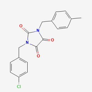 molecular formula C18H15ClN2O3 B2923943 1-[(4-氯苯基)甲基]-3-[(4-甲基苯基)甲基]咪唑烷-2,4,5-三酮 CAS No. 478262-67-8