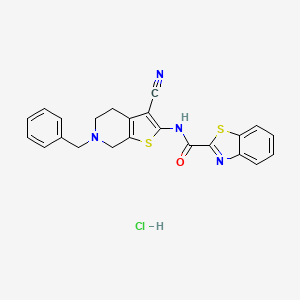 N-(6-benzyl-3-cyano-4,5,6,7-tetrahydrothieno[2,3-c]pyridin-2-yl)benzo[d]thiazole-2-carboxamide hydrochloride