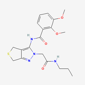 molecular formula C19H24N4O4S B2923949 2,3-dimethoxy-N-(2-(2-oxo-2-(propylamino)ethyl)-4,6-dihydro-2H-thieno[3,4-c]pyrazol-3-yl)benzamide CAS No. 1105246-17-0
