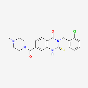 molecular formula C21H21ClN4O2S B2923952 3-[(2-chlorophenyl)methyl]-7-(4-methylpiperazine-1-carbonyl)-2-sulfanylidene-1H-quinazolin-4-one CAS No. 422273-33-4