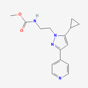 methyl (2-(5-cyclopropyl-3-(pyridin-4-yl)-1H-pyrazol-1-yl)ethyl)carbamate