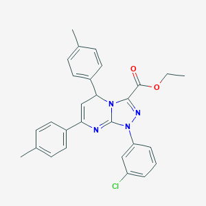 molecular formula C28H25ClN4O2 B292397 Ethyl 1-(3-chlorophenyl)-5,7-bis(4-methylphenyl)-1,5-dihydro[1,2,4]triazolo[4,3-a]pyrimidine-3-carboxylate 