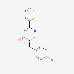 molecular formula C18H16N2O2 B2923975 3-(4-甲氧基苄基)-6-苯基嘧啶-4(3H)-酮 CAS No. 1170208-26-0