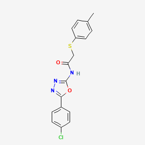 molecular formula C17H14ClN3O2S B2923977 N-(5-(4-氯苯基)-1,3,4-恶二唑-2-基)-2-(对甲苯硫基)乙酰胺 CAS No. 896018-12-5